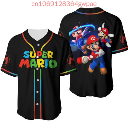 Super Mario Bros Donkey Kong Y2k Baseball Jersey Men's Women Short Sleeve Shirt Summer Casual Sports Kids Streetwear Tops