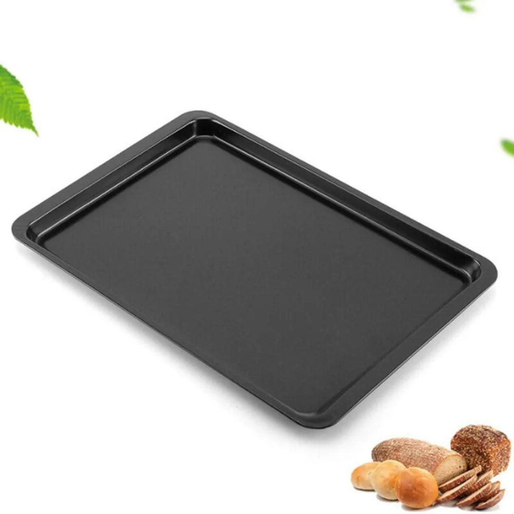 14‑Inch Black Carbon Steel Baking Tray – Bread, Cookies & Oven Use