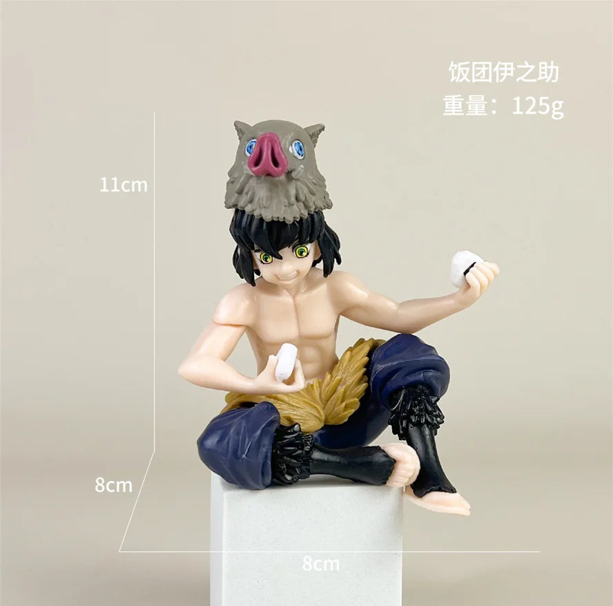 Hot Anime Demon Slayer Sit Eating High Quality Rice Figure All Style Tanjirou Nezuko Kyoujurou Tengen Tokitou Muichirou Figurine