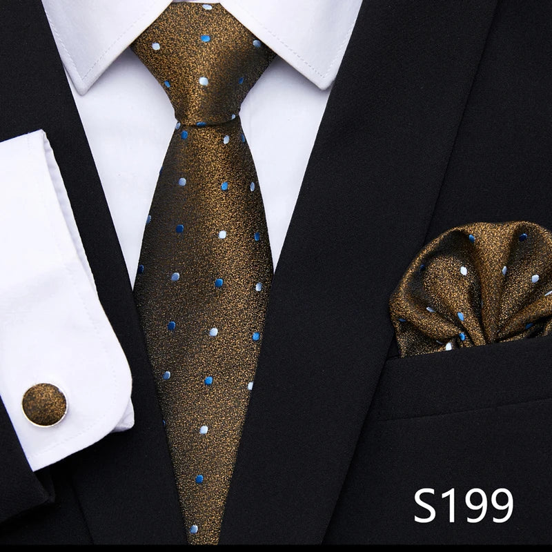 Tie Pocket Squares Cufflink Necktie Set