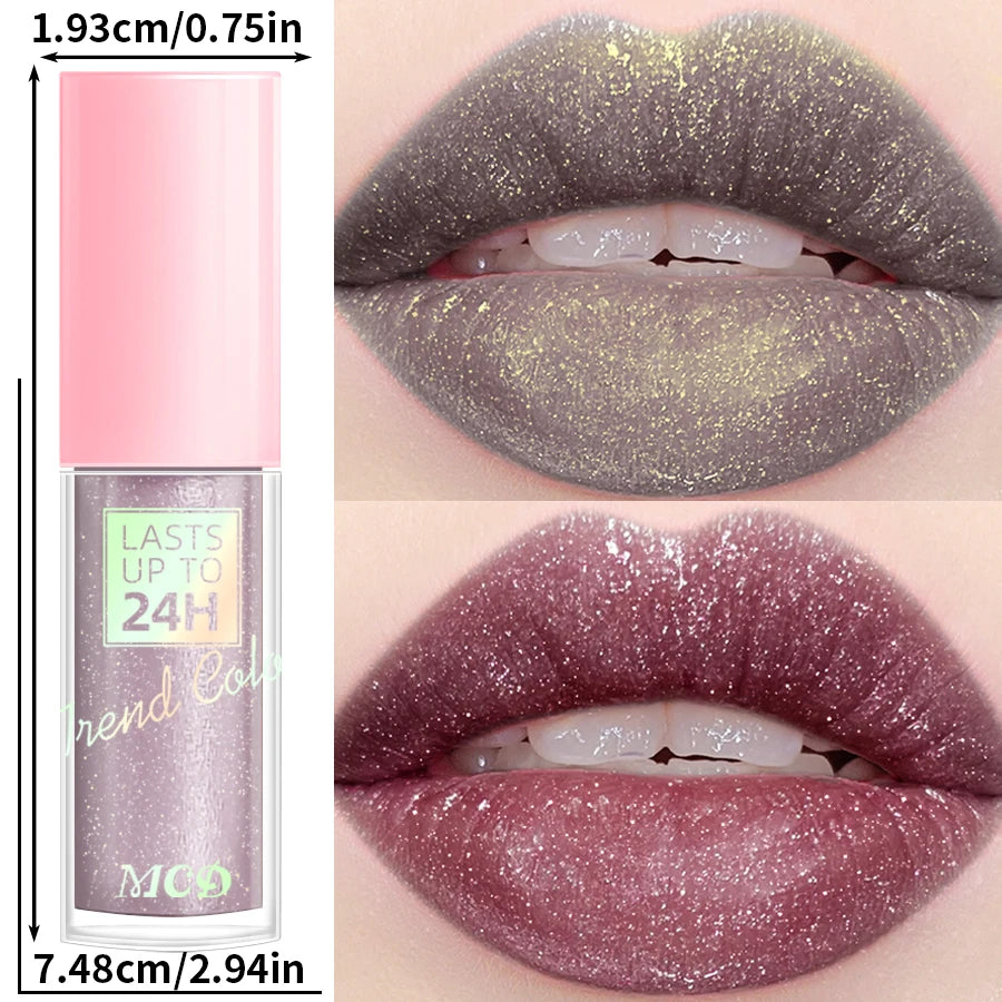 Glitter Lip Glaze Long Lasting Waterproof Liquid Lip Gloss Lipstick Makeup 18 Colors