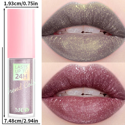 Glitter Lip Glaze Long Lasting Waterproof Liquid Lip Gloss Lipstick Makeup 18 Colors