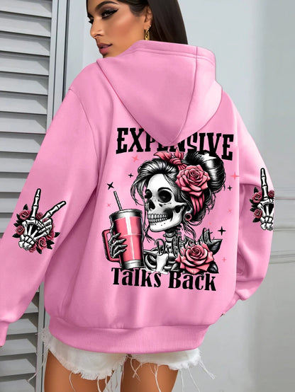 Women's Loose Multicolor Pullovers Fleece Pocket Hoody
