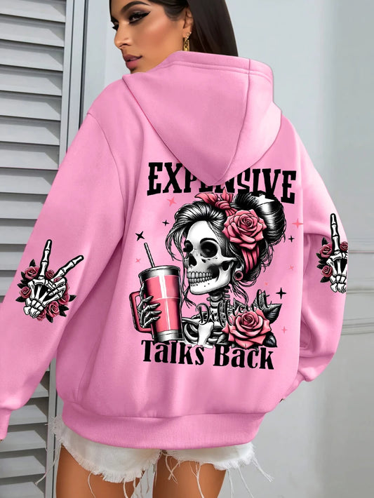 Women's Loose Multicolor Pullovers Fleece Pocket Hoody