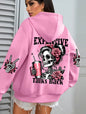 Women's Loose Multicolor Pullovers Fleece Pocket Hoody