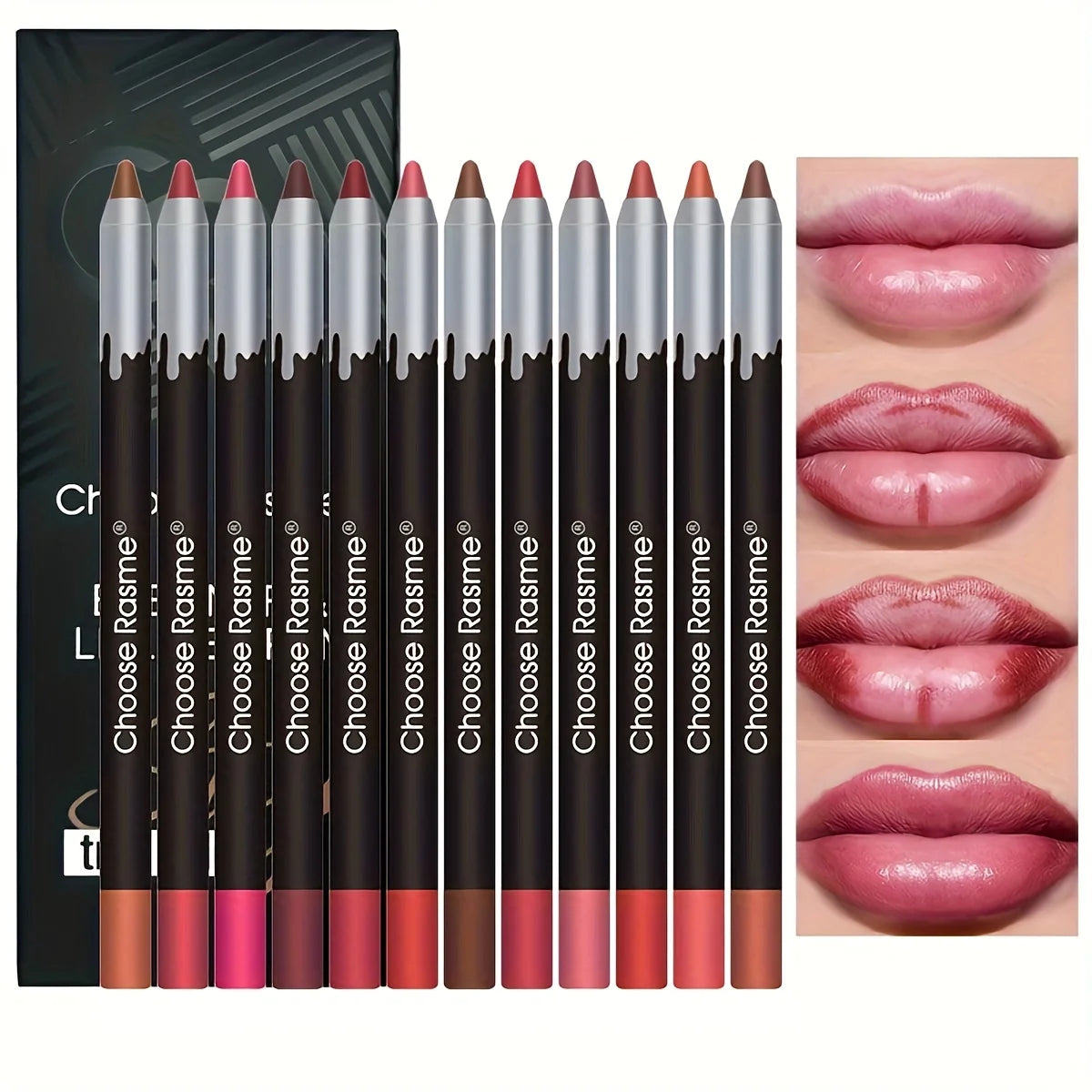 12pc Matte Lip Liners Set, 12 Assorted Colors, Gift Set, Long-Lasting