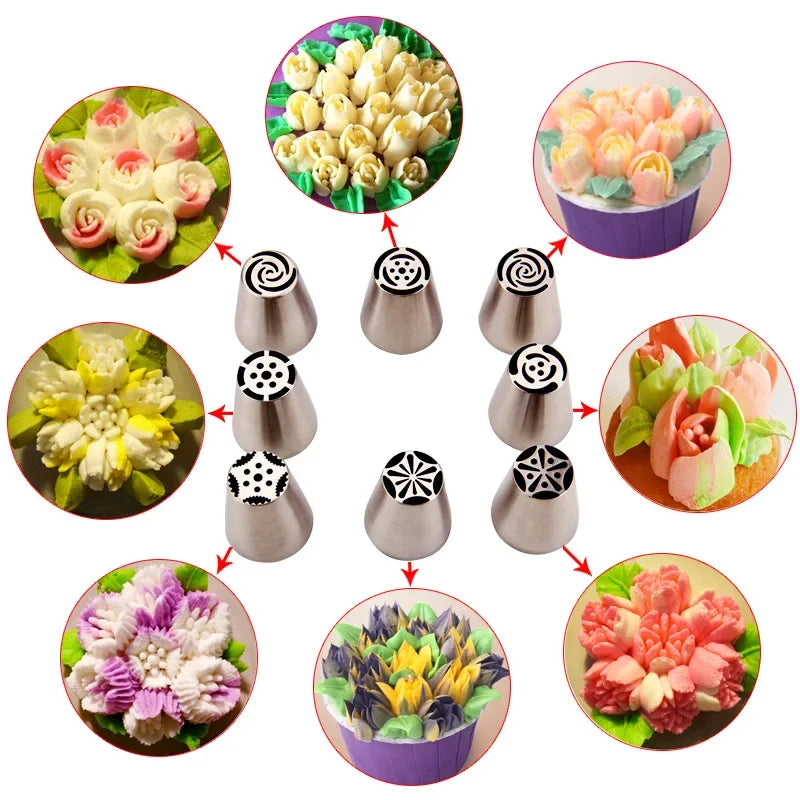 Russian Tulip Icing Nozzles – Flower Piping Tips for Cupcakes & Pastry Decorating