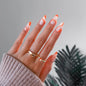 24pcs Full Cover Long False Press On Nails With Designs Light Green Stripe Gradient