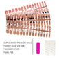 120pcs Medium Square French Press on Acrylic False Nails Brown Pink Base