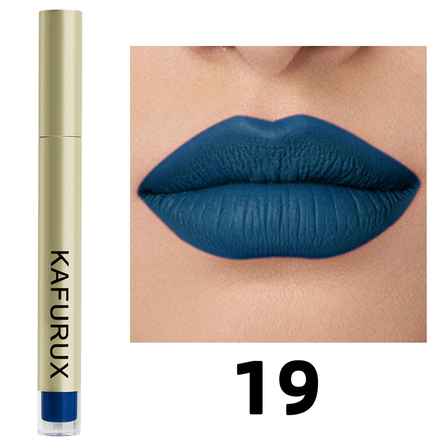 20 colors sexy long lasting velvet matte lip gloss liquid lipstick lip makeup red pink brown nonstick cup waterproof lip glaze