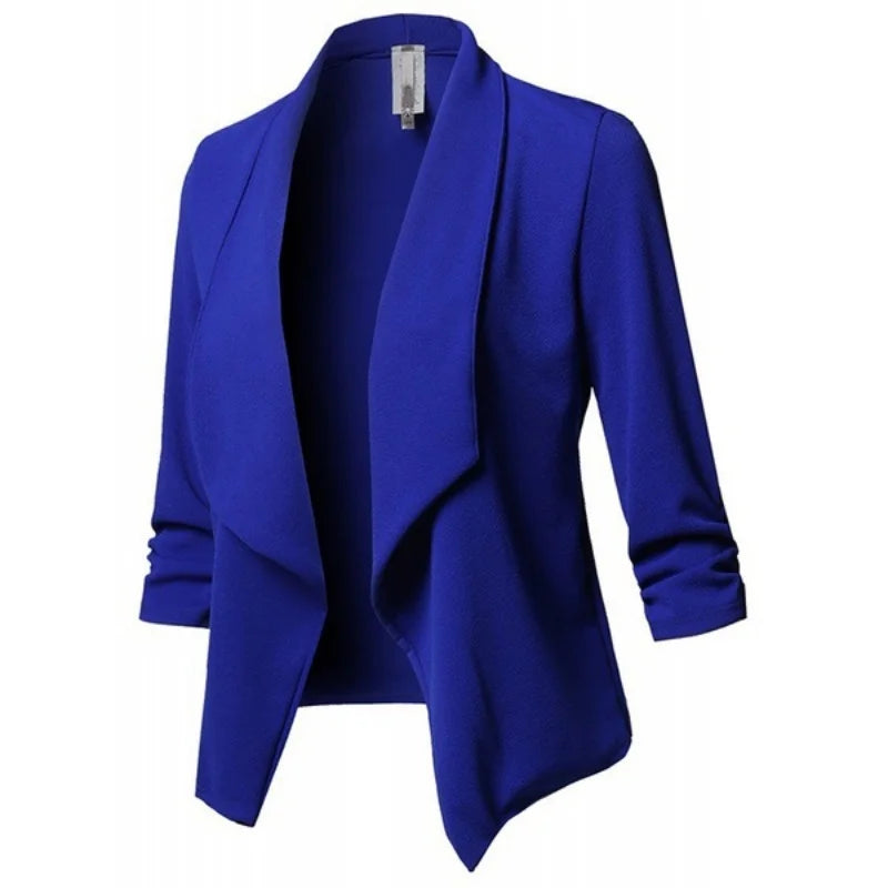 Women’s Open‑Front Slim Blazer – Long Sleeve Office Cardigan