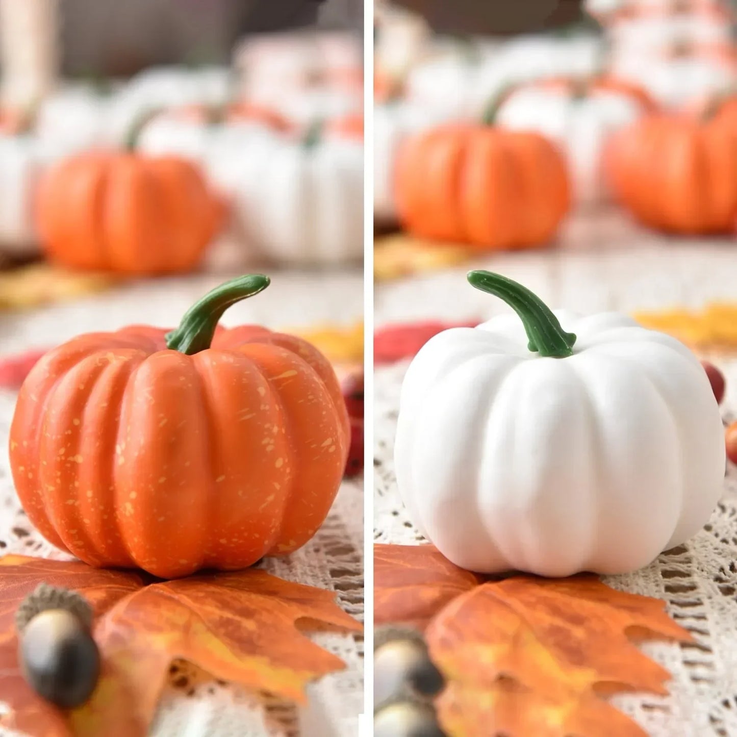 12 Pieces Of Pumpkin Maple Leaf Ornament Maple Leaves Autumn Holiday Decoration Indoor And Outdoor Decoration Fake Decoration