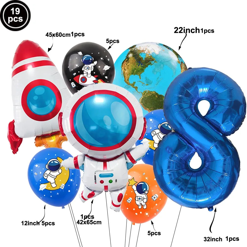 4D Standing Astronaut Spaceman Balloons Rocket Foil Balloons Kids Toys Baby Shower Outer Space Themed Birthday Party Decorations
