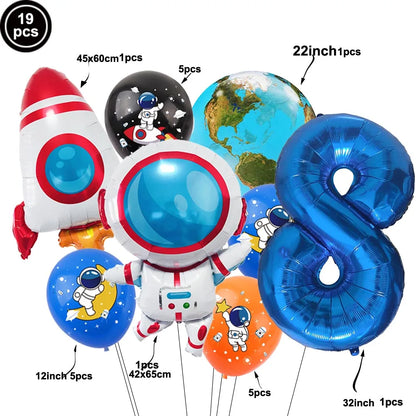 4D Standing Astronaut Spaceman Balloons Rocket Foil Balloons Kids Toys Baby Shower Outer Space Themed Birthday Party Decorations