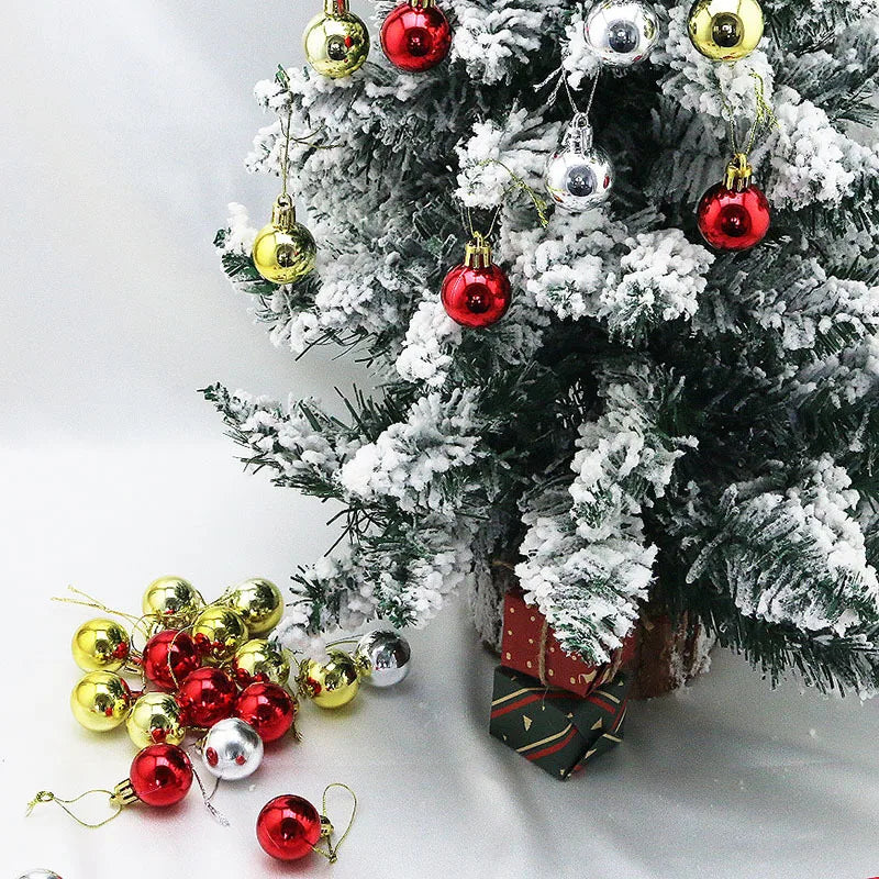 (12Pcs/pack)3cm Christmas Decoration Electroplated Ball Christmas Tree Hanging Decorations Home Holiday Party New Year Gift Toys