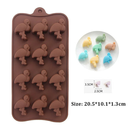 (59-87) Handmade Chocolate Candy Mould Jelly Pudding Ice Mold Insect Rose Heart Shape Silicone Moulds Baking Tool