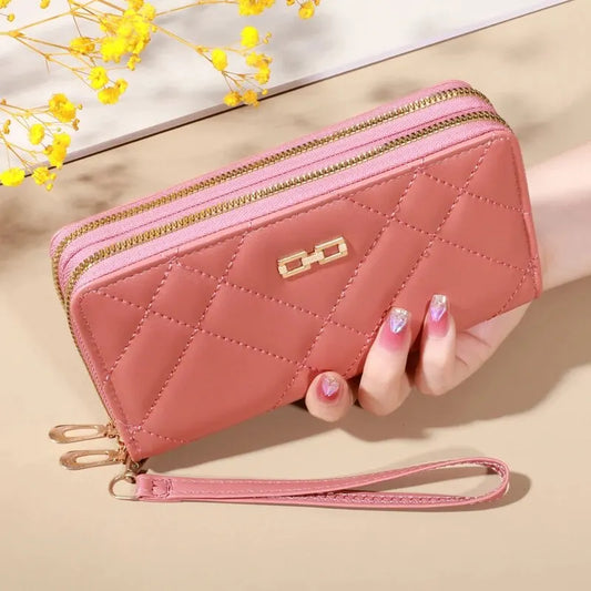 Quilted Long Versatile Clutch Wallet for Women