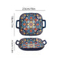 1 piece of 9-inch Bohemian style salad plate with double ear ceramic pasta dish, can be used for oven, microwave