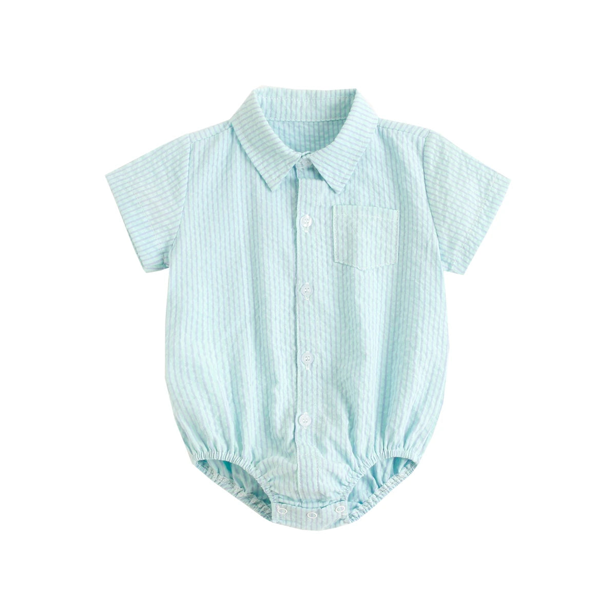 Baby Boys Bodysuits Short Sleeve Plaid Cotton