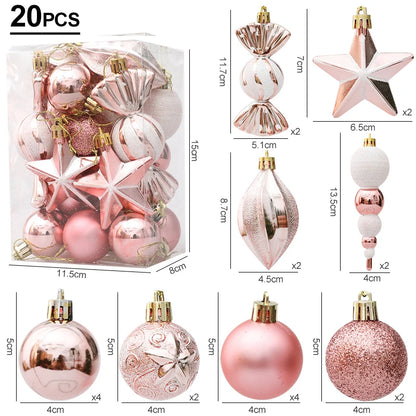 Christmas Tree Balls Red Candy Cane Hanging Ornament Big Pendants Set Christmas Decorations For Home 2024 Natal Navidad New Year