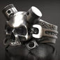Hip-hop Retro New Simple Steampunk Heavy Skull Ring Gothic Wrench Screw Skull Ring Men and Women Rock Street Party Accessories