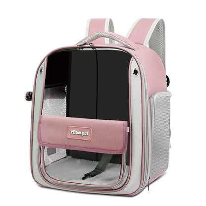 Cat backpack, outing schoolbag, double-shoulder pet bag, cat for travel, dog and cat supplies, transparent large-capacity portab