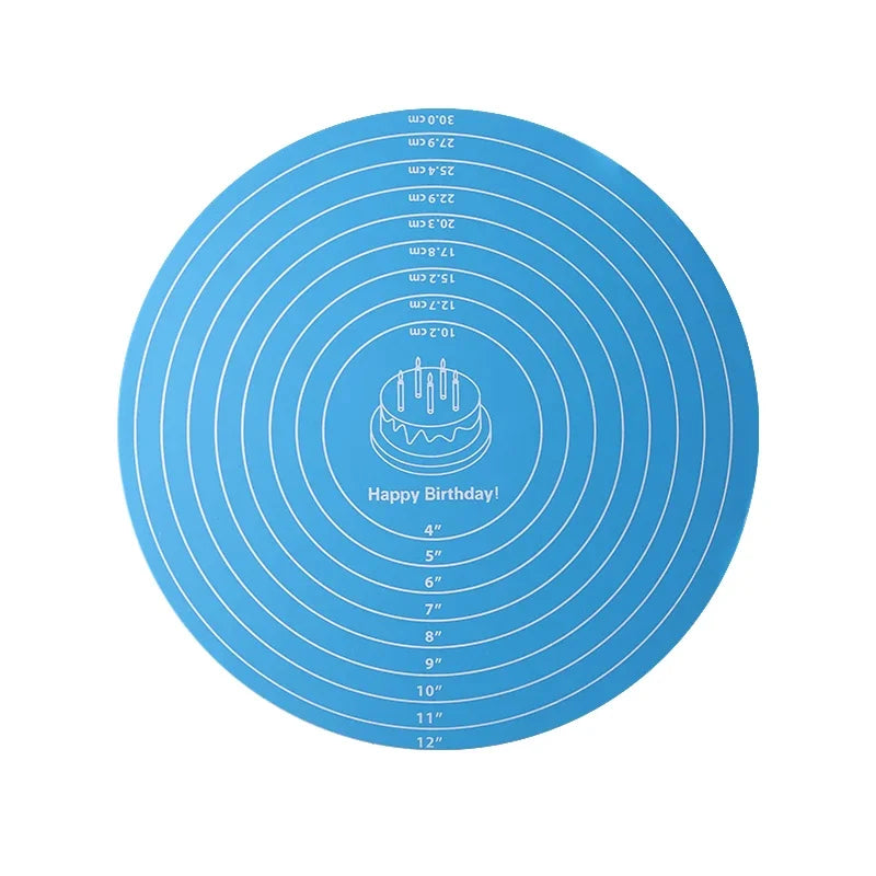 FAIS DU Round Silicone Baking Mat For 12-Inch Diameter Cake Turntable Pad Non-Slip Pad Cake Stand Food Grade Kitchen Baking Tool