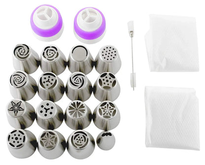 27 pieces Russian mounting nozzle set cream squeezing mouth cake mounting bag DIY baking tool set