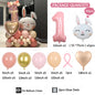 43pcs Rabbit Balloon Set With 32inch 1-9 Pink Number Balloon for Easter Themed Birthday Party Decoration Kids Toys Helium Globos