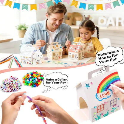 12–36 Sets DIY Adopt‑A‑Puppy Party Favors – Make Your Own Stuffed Animal Kit with Doghouse, Bead Pets & Necklace