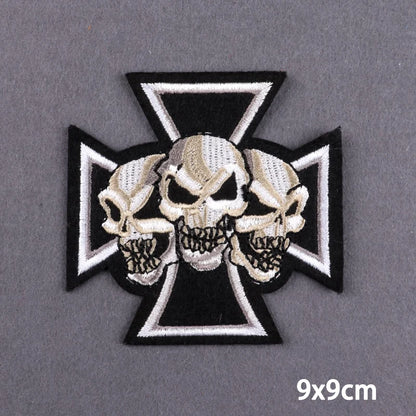 The Death Embroidery Iron On Patches For Clothing DIY Applique Patches On Clothes Skull Badges on backpack Jakcet