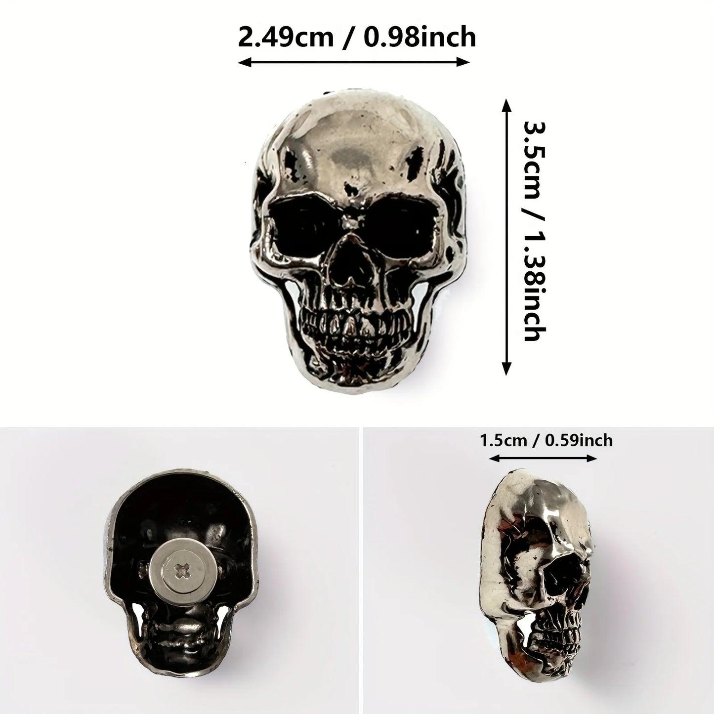 6pcs Gothic Skull Stainless Steel Refrigerator Magnets The Hymn to the Sun" Sheet Music Design, Dark & Elegant Decor for Adults