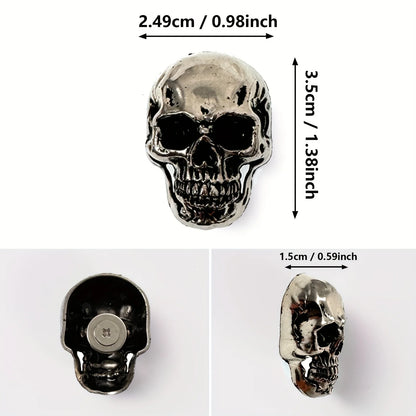 6pcs Gothic Skull Stainless Steel Refrigerator Magnets The Hymn to the Sun" Sheet Music Design, Dark & Elegant Decor for Adults