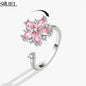 Korean Fashion Daisy Spinner Fidget Ring Multiple Style Sunflower Rose Snowflake Rotate Freely Anti Stress Anxiety Rings Wedding