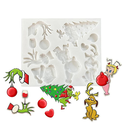 Candy Cane Christmas Box Silicone Sugarcraft Mold Chocolate Cupcake Baking Mould Fondant Cake Decorating Tools