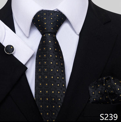 Necktie Pocket Squares Cufflink Set
