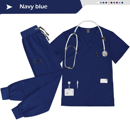 Wholesale Nurse Uniform Set Doctor Nurses Dental Hospital Uniforms Joggers Pants Sets Beauty Spa Nursing Articles Scrub Workwear