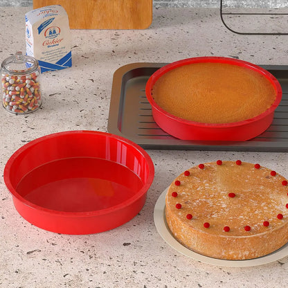 Round Cake Pan - Silicone Cake Mold for Baking, Non-stick Baking Pan for Layer Cake, Cheesecake and Chocolate Cake - 4" 6&q