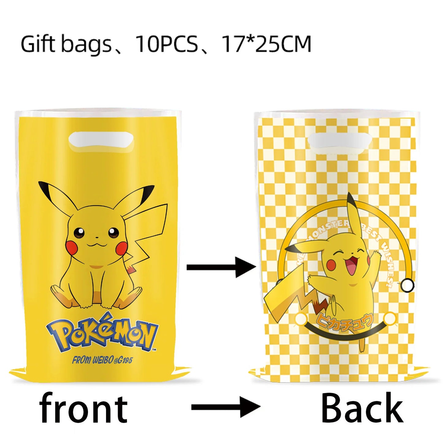 Pokemon theme Birthday Gift Bag Pokemon Figures Pikachu Candy Bag Packaging Pokemon Giveaway Party Favors Children Toy  Supplies