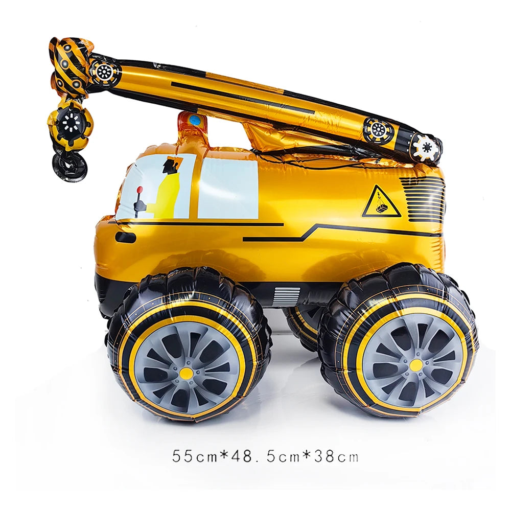 1pc Large Transportation Balloon Racing Balloon Fire Truck Ambulance School Bus Excavator Motorcycle Balloon for Boys Birthday