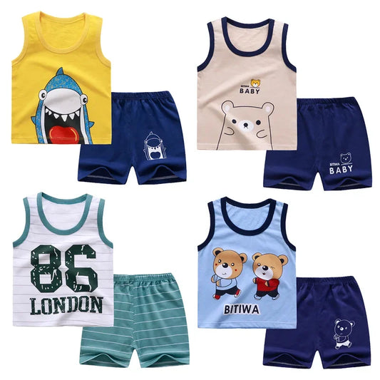 Casual Baby Boy Short Sleeve Sports T-shirt and  Shorts Set