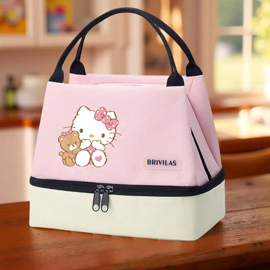 Hello kitty Insulated Lunch Bag Leak-Proof Thermal Food Carrier with Sturdy Handles for students,outdoor picnics,Meal Prep Bag