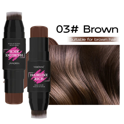 1pc Hairline Filling Cream Stick,Waterproof Matte Finish, Enhances Coverage,for Gray Roots & Thinning Hair Concealer with Brush