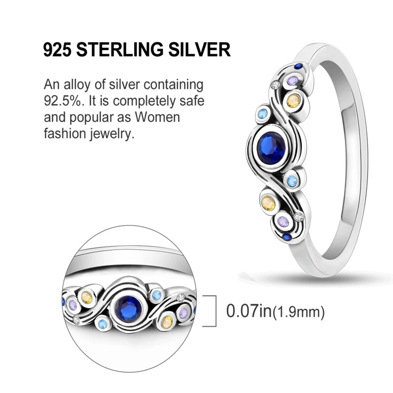 925 Sterling Silver Ring – Colorful Cubic Zirconia Women’s Wedding & Engagement Jewelry