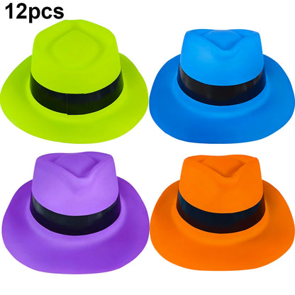 UV Neon Glow Party Hats – Blacklight Fluorescent Plastic Hats for Kids & Adults