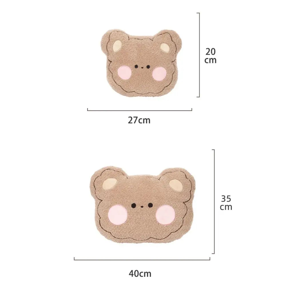 Furry Anti Slip Car Warm Seat Cushion Cartoon Soft Winter Seat Cushion Universal Plush Bear Car Cushion Interior Accessories