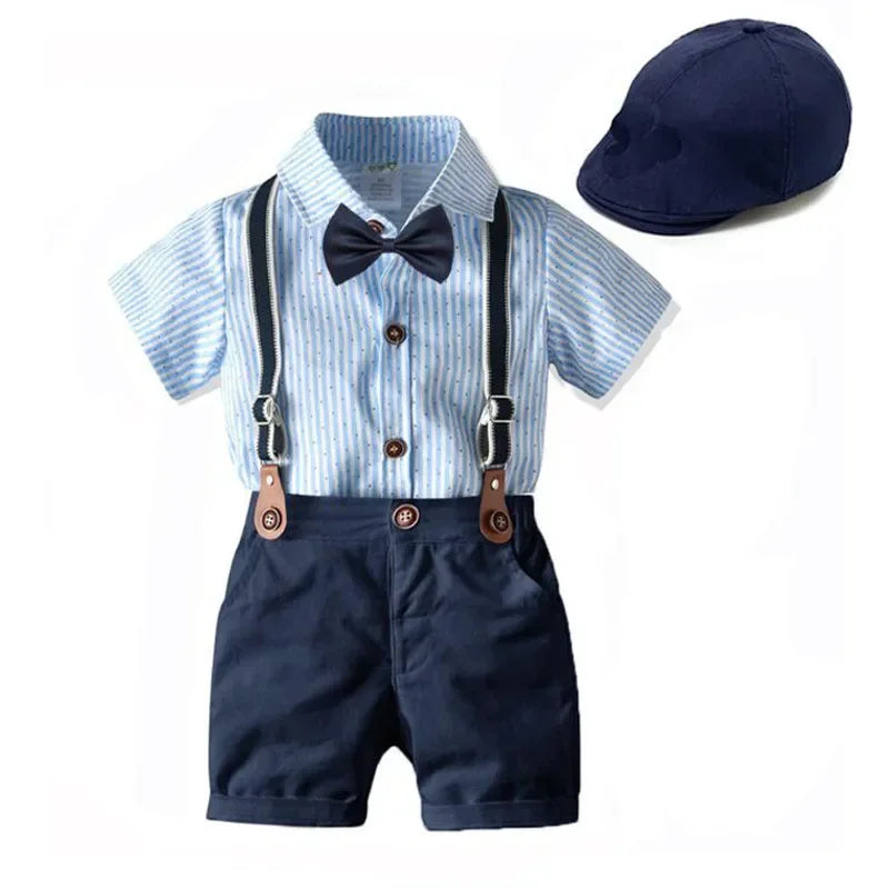 Kids Boys Formal Party Outfits Clothes Set Wedding Birthday Toddler Boy Gentleman Handsome Children Elegant Suit 1 2 3 4 5 Years