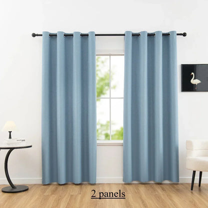 2pcs 100% Blackout Curtains, Thermal Insulated Window Drapes, Window Curtains for Living Room, Bedroom, Kitchen Home Decoration
