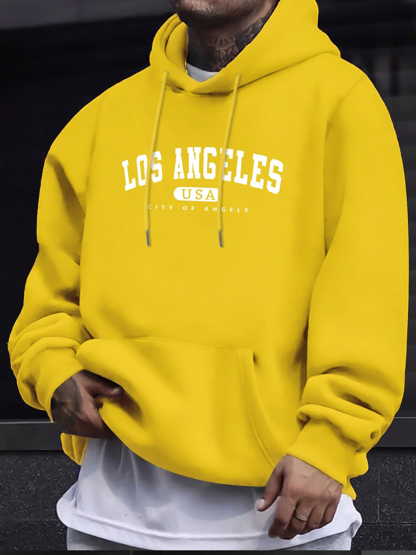 Men’s Los Angeles USA Print Hoodie – Long Sleeve Cotton Pullover