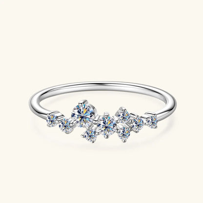 925 Ring Cluster Moissanite Sterling Silver Wedding Engagement Finger Rings Fashion Band for Women Fine Jewelry 925